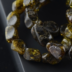 Baltic amber dark green bracelet